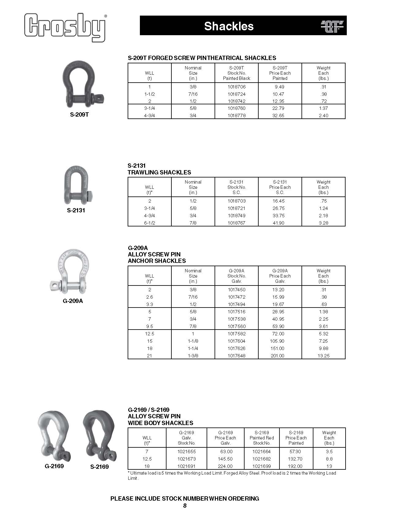 Crosby Theatrical Shackles and Trawling Shackles